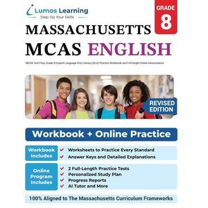 MCAS Test Prep: Grade 8 English Language Arts Literacy (ELA) Practice Workbook a